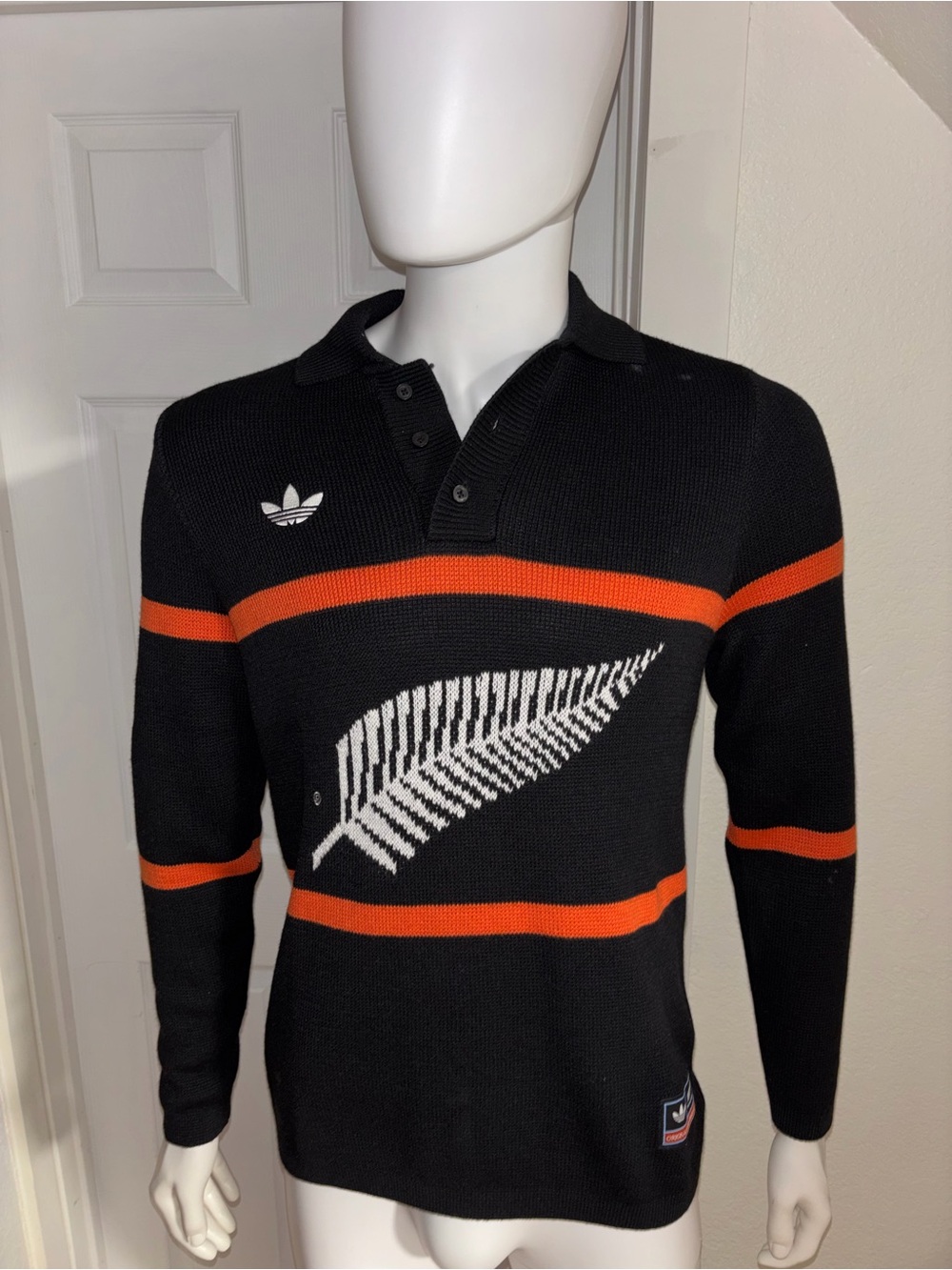 Adidas All Blacks Knit polo sweater sz XS is more like a S retail price $140